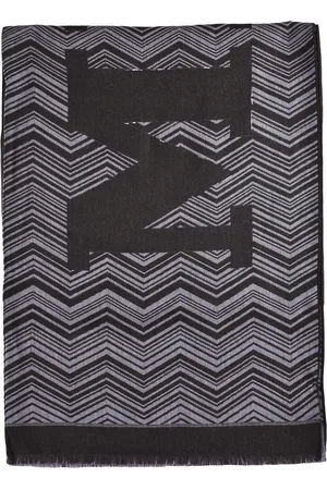 Missoni Sciarpa in Lana Nera con Logo