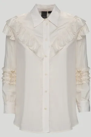 Pinko Camicia con Volant Bianca