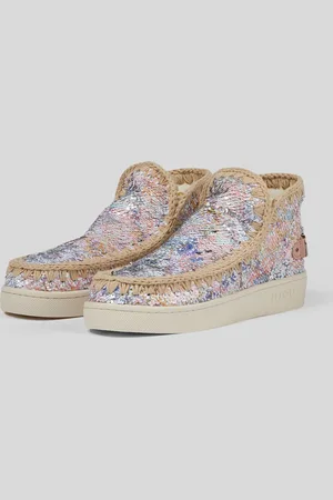 Mou Summer Eskimo Printed Sequins Sneaker Nude