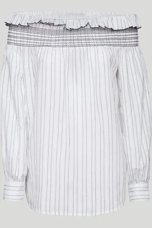 Pinko Blusa a Righe con Scollo a Barca