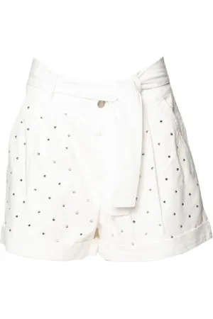 LE VOLIÈRE LE VOLIERE Shorts Bianchi con Strass