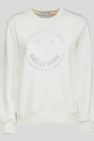 GAËLLE Felpa Bianca con Logo in Strass