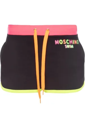 Moschino Shorts Neri con Dettagli Fluo