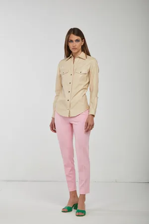 Pinko Pantalone Rosa Gamba Dritta