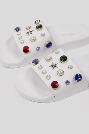 White Brand Sandali Pearls Bianchi