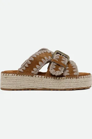 Mou Jute Sandali Platform Marroni