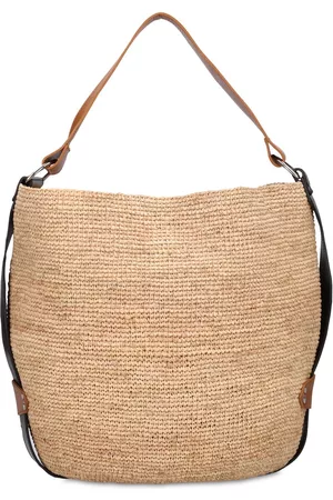 Isabel Marant Bayia Straw & Leather Bucket Bag