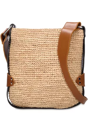 Isabel Marant Mini Bayia Raffia & Leather Shoulder Bag