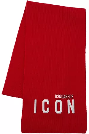 Dsquared2 Uomo Sciarpe - Sciarpa In Maglia Di Lana Con Patch