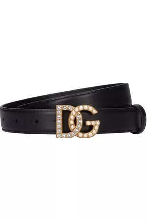 Dolce & Gabbana Cintura In Pelle Morbida Con Cristalli 2.5cm