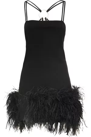 The Attico Donna Vestiti - Vestito Fujiko In Cady Con Piume
