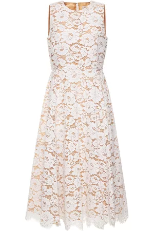 Michael Kors Cotton Blend Floral Lace Midi Dress