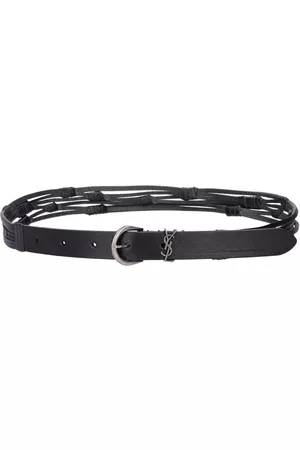 Saint Laurent Cintura Boucle Croissant De Lune In Pelle