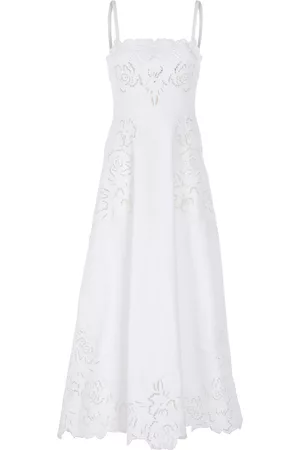 Elie saab Donna Vestiti senza maniche - Vestito Senza Maniche In Drill Con Ricami