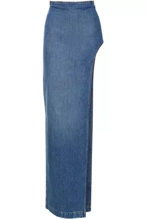 Monot Donna Gonne lunghe - Gonna Lunga In Denim Con Spacco