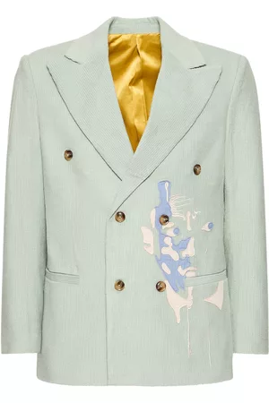 KIDSUPER STUDIOS Uomo Blazer - Blazer In Cotone Millerighe Con Ricamo