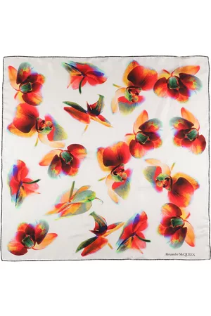 Alexander McQueen Donna Sciarpe - Orchid Printed Silk Scarf