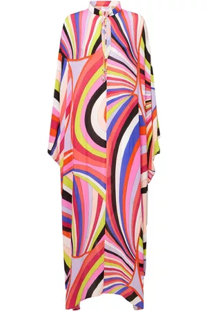 Puccini Donna Vestiti stampati - Kaftano Maxi Iride In Twill Stampato