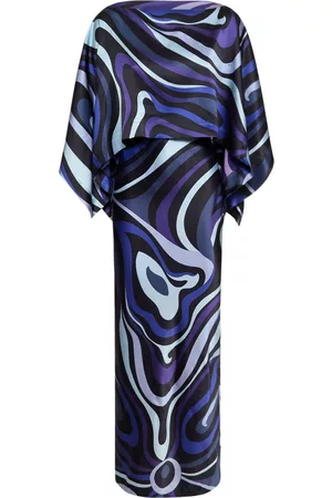 Puccini Donna Vestiti estivi - Vestito In Twill Di Seta Stampa Marmo