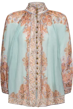 ZIMMERMANN Donna Bluse - Blusa Devi Billow In Ramié Stampato
