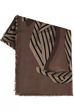 Totême Donna Sciarpe - Foulard Grande In Lana E Seta Monogram