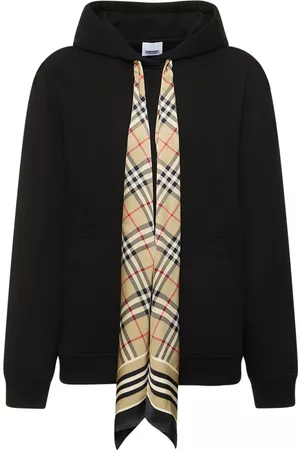 Burberry Donna Hoodies - Felpa Fern In Jersey / Cappuccio E Foulard