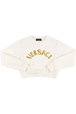 VERSACE Felpa Cropped In Cotone / Logo
