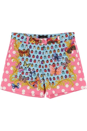 VERSACE Shorts In Felpa Di Cotone Con Stampa