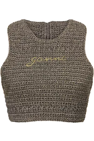 Ganni Donna Bikini Crochet - Top Bikini In Misto Cotone Crochet