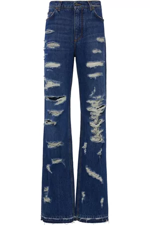 Dolce & Gabbana Donna Jeans - Jeans Larghi In Distressed