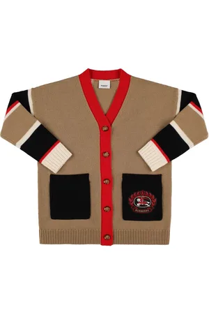 Burberry Cardigan In Maglia Di Lana Color Block