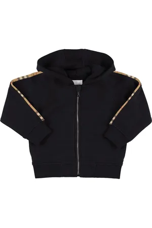 Burberry Felpa In Cotone Con Zip E Cappuccio