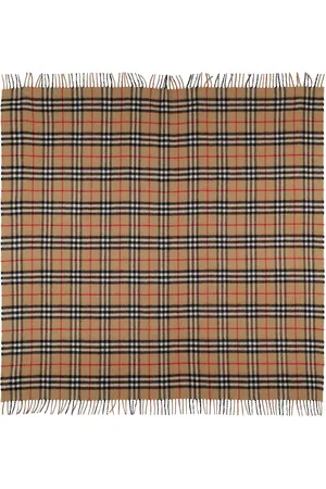 Burberry Coperta In Cashmere Check A Intarsio