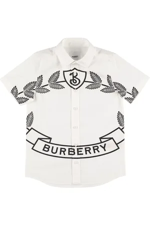 Burberry Camicia In Misto Cotone Con Logo