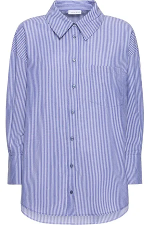 ANINE BING Camicia Gessata Mika In Cotone