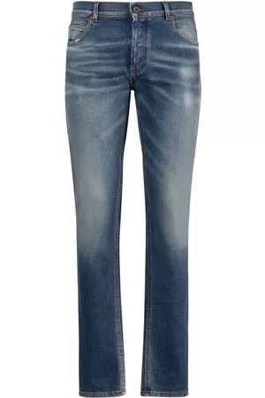Balmain Uomo Jeans slim & sigaretta - Jeans Slim Fit In Denim Di Cotone Stretch
