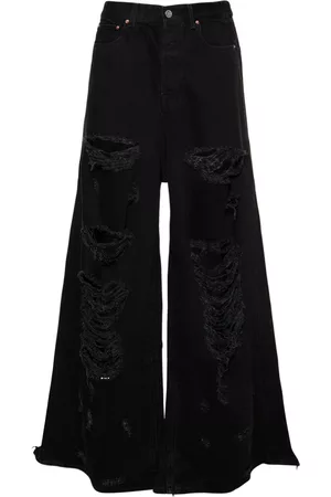 Vetements Uomo Jeans - Jeans Baggy Fit In Denim Di Cotone Distressed