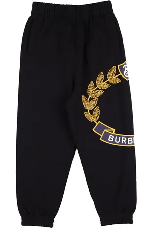 Burberry Pantaloni In Felpa Di Cotone Con Logo