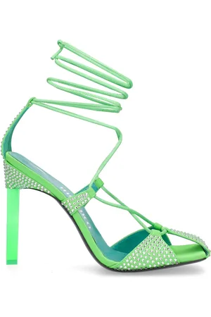 The Attico Sandali Adele In Lycra Con Cristalli 105mm