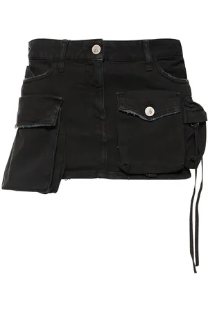 The Attico Minigonna Cargo Fern In Denim