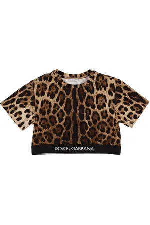 Dolce & Gabbana T-shirt Cropped In Cotone Stampato