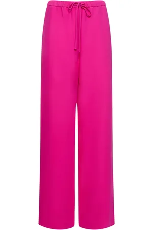 VALENTINO Pantaloni Larghi Vita Alta In Cady