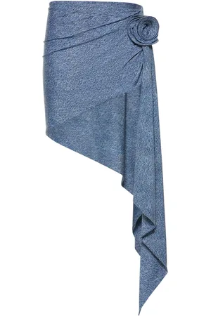 MAGDA BUTRYM Gonna Effetto Denim Con Rosa