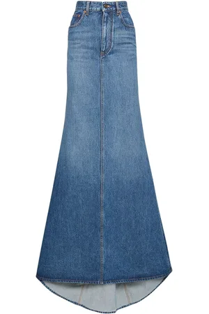 VALENTINO Gonna Lunga Vita Alta In Denim