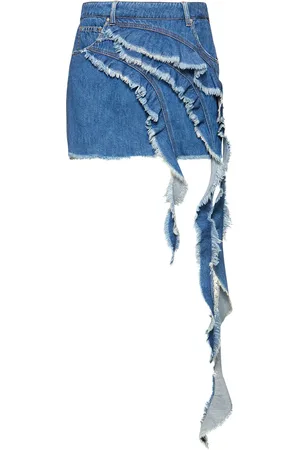 BLUMARINE Minigonna In Denim / Ruches