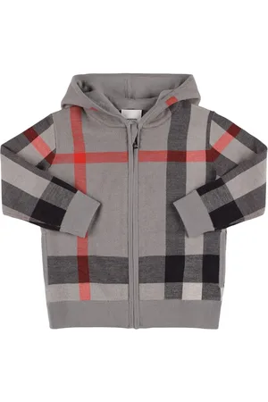 Burberry Cardigan In Maglia Di Misto Lana Check