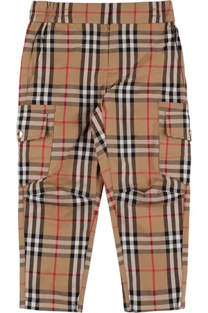 Burberry Pantaloni Cargo In Cotone Check