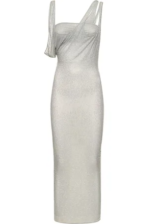 The Attico Vestito Midi In Jersey / Cristalli