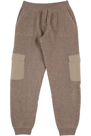 Brunello Cucinelli Pantaloni Cargo In Cashmere E Nylon A Coste