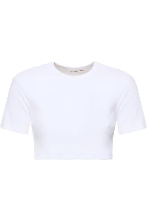 The Frankie Shop T-shirt Cropped Nico In Misto Cotone